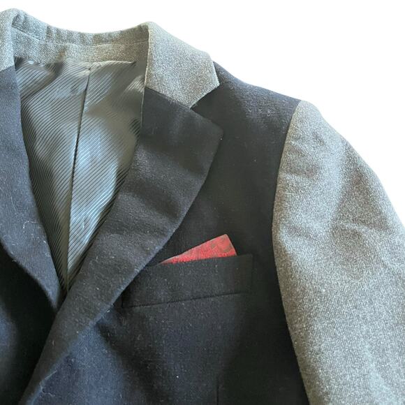 A.X.N.Y.  boys navy gray colorblock sport jacket suit blazer size 5 - Picture 3 of 8